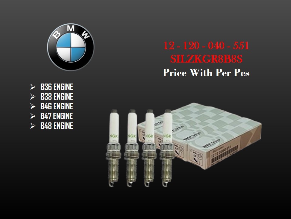 SILZKGR8B8S 12120040551 Iridium Spark Plug - BMW - B36 B38 B46 B47 B48 ...