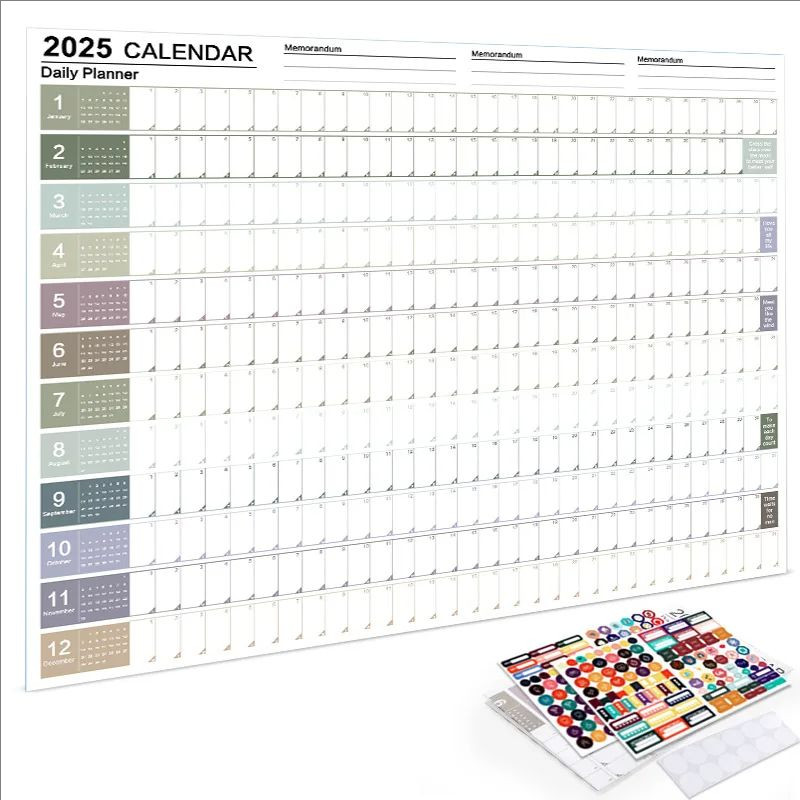 Practical 2025 Yearly Target Planning Large Wall Calendar School