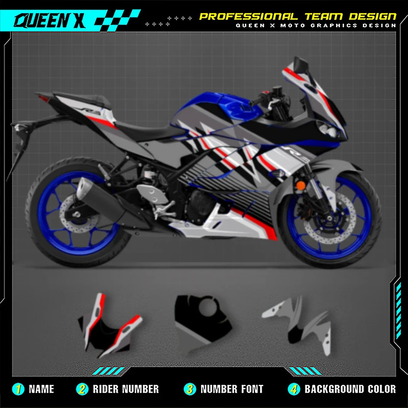 Queen X MOTOR For YAMAHA R3 2019 2020 2021 2022 2023 Full Fairing ...