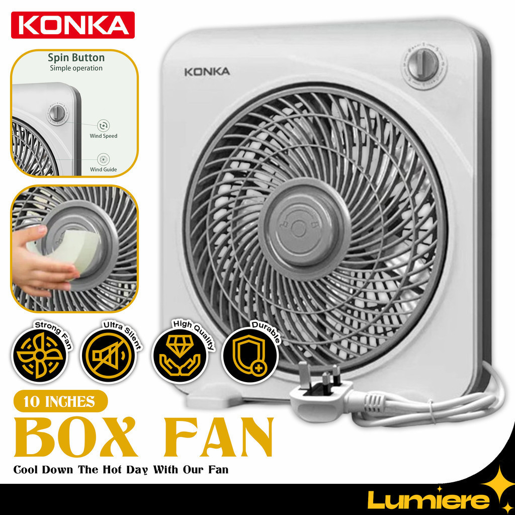 KONKA Table Fan Desk Fan Box Fan Energy Saving Fan Wide Angle Cooling ...