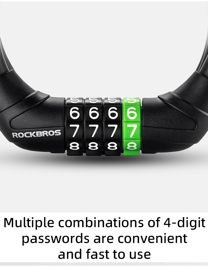【MY Delivery】ROCKBROS Bike Lock Steel Cable Password Lock Anti Theft ...