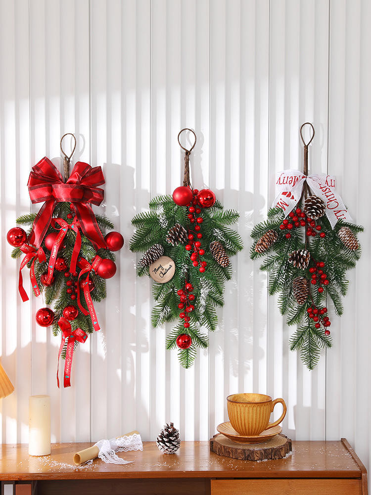 Christmas Decorations Garland Door Hanging 50CM Christmas Upsidedown