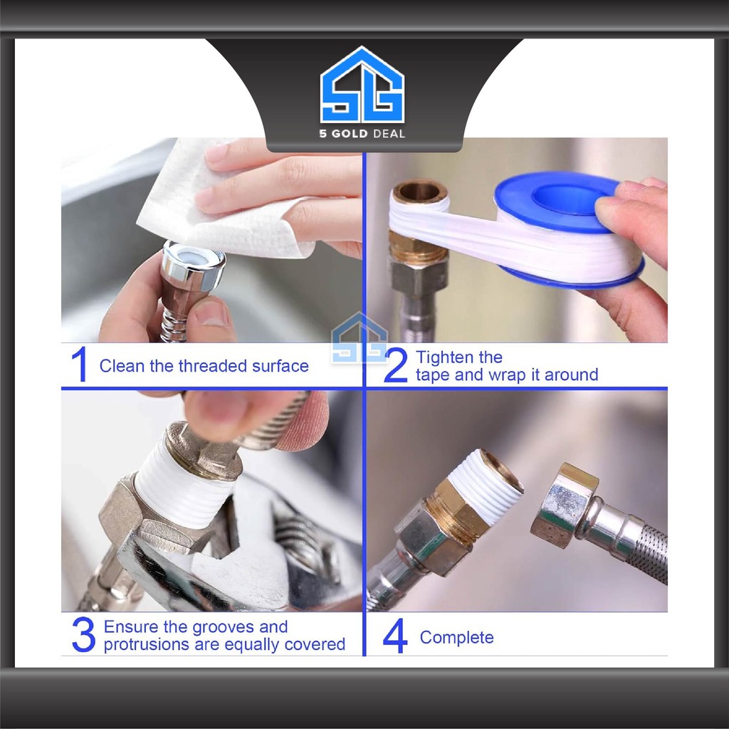 ViP PTFE White Seal Tape Water Plumbing Hose Seal Anti Leakage Thread ...