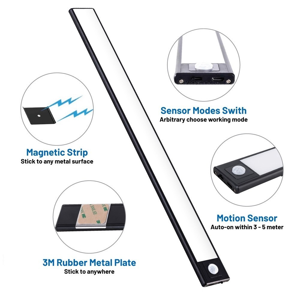 （🔥MY stock🔥）3 In1 Led Magnetic Sensing Sensor Luminous Ultra-Thin ...