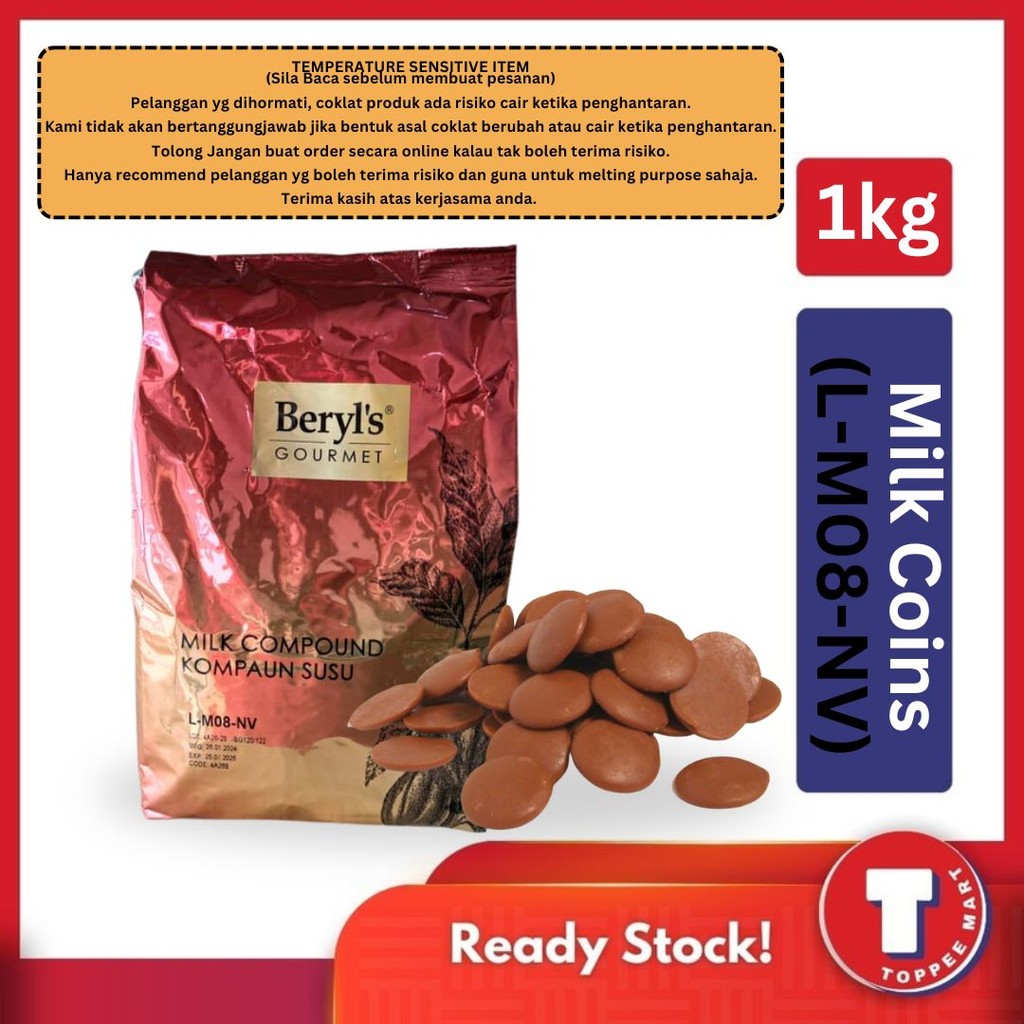 [MELTING RISK] BERYL'S Milk Chocolate Compound Coins 1kg [beryls][Pls ...