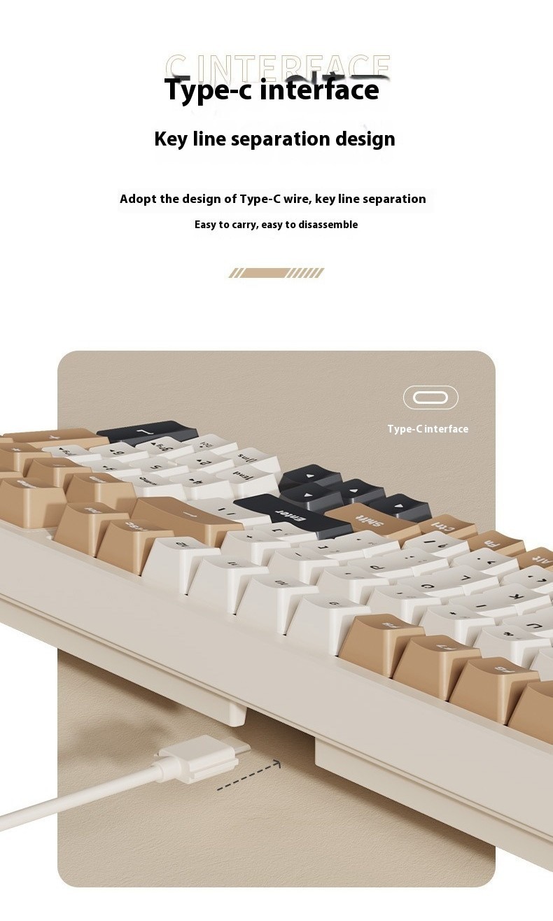 NJ80 Real Mechanical Keyboard Black Tea Axis 98 Key Layout Wired ...