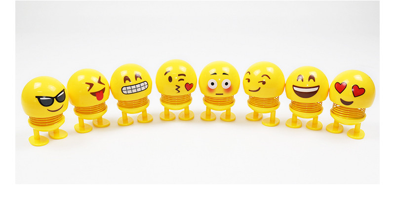 Hiasan Kereta Smiley Face Spring Emoji Fun Handheld Bounce Toy Car ...