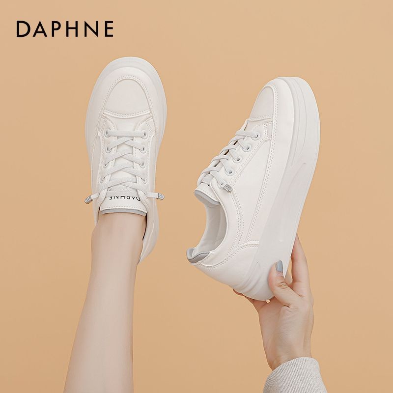 Daphne white shoes for women thick soled 2024 new women s shoes versatile casual sports shoes for women flat soled heigh Shopee Malaysia