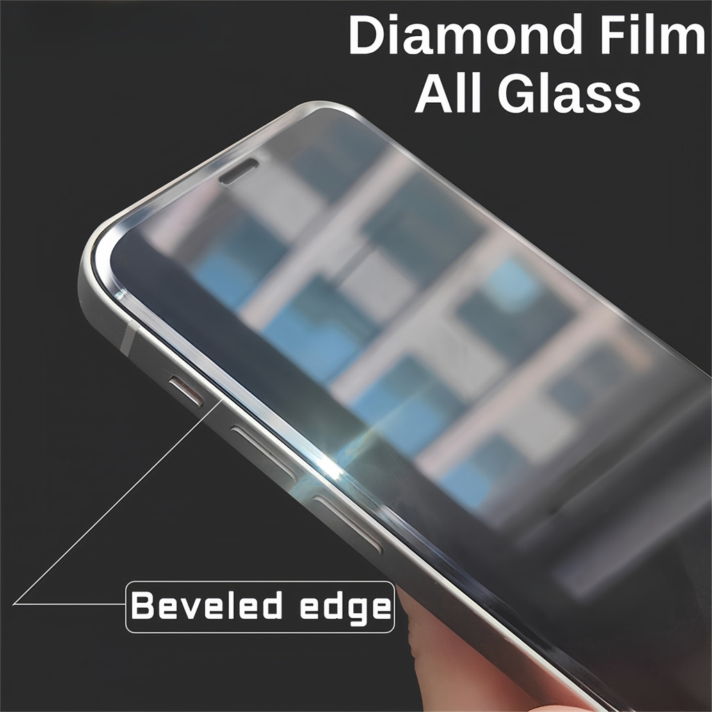 3D Diamond Cut Edge Luxury Tempered Glass for IPhone 16 15 14 12 Pro ...
