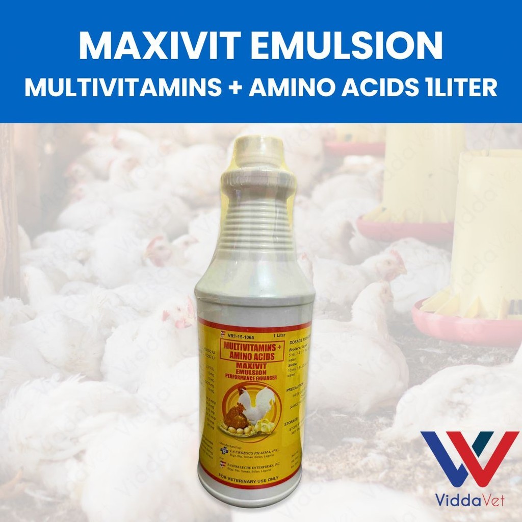 1Liter MAXIVIT Veterinary Emulsion Boost Immunity & Growth | Shopee ...