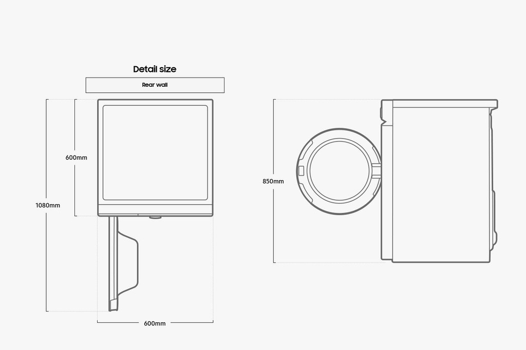 Samsung 10KG Front Load Washer Dryer (DV10BB9440GBFQ) BESPOKE Washing ...