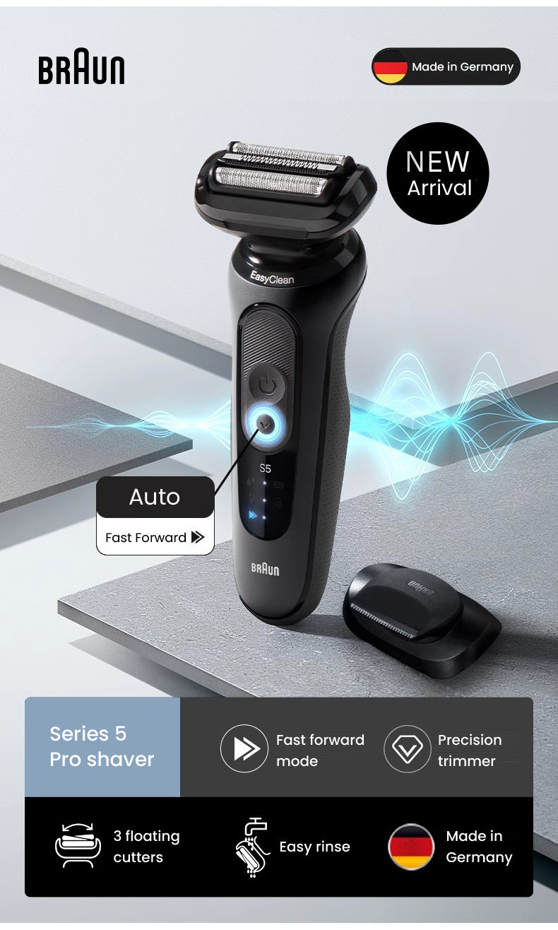 Braun Series 5 Pro Electric Shaver 52N1200s Powerful Motor Fast