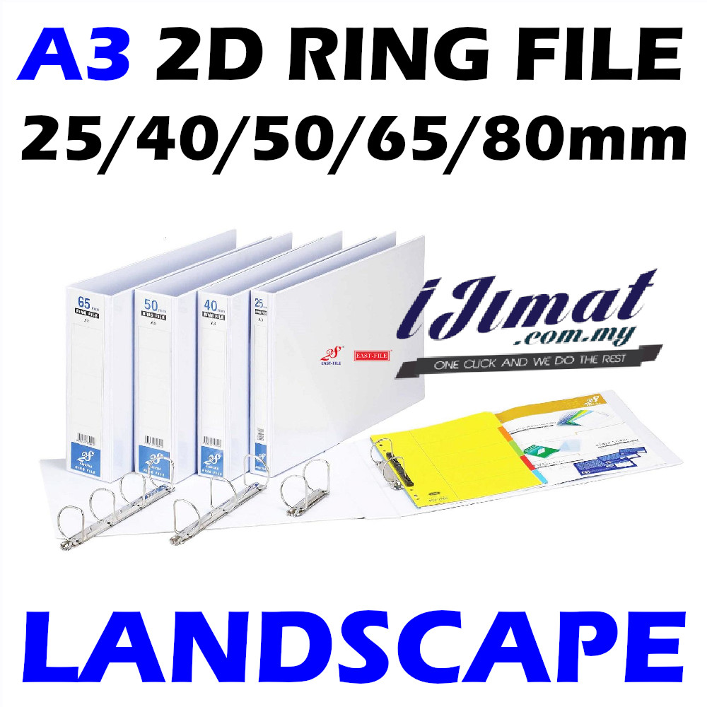 East-File East File 2D Ring File White A3 25MM / 40MM / 50MM / 65MM ...