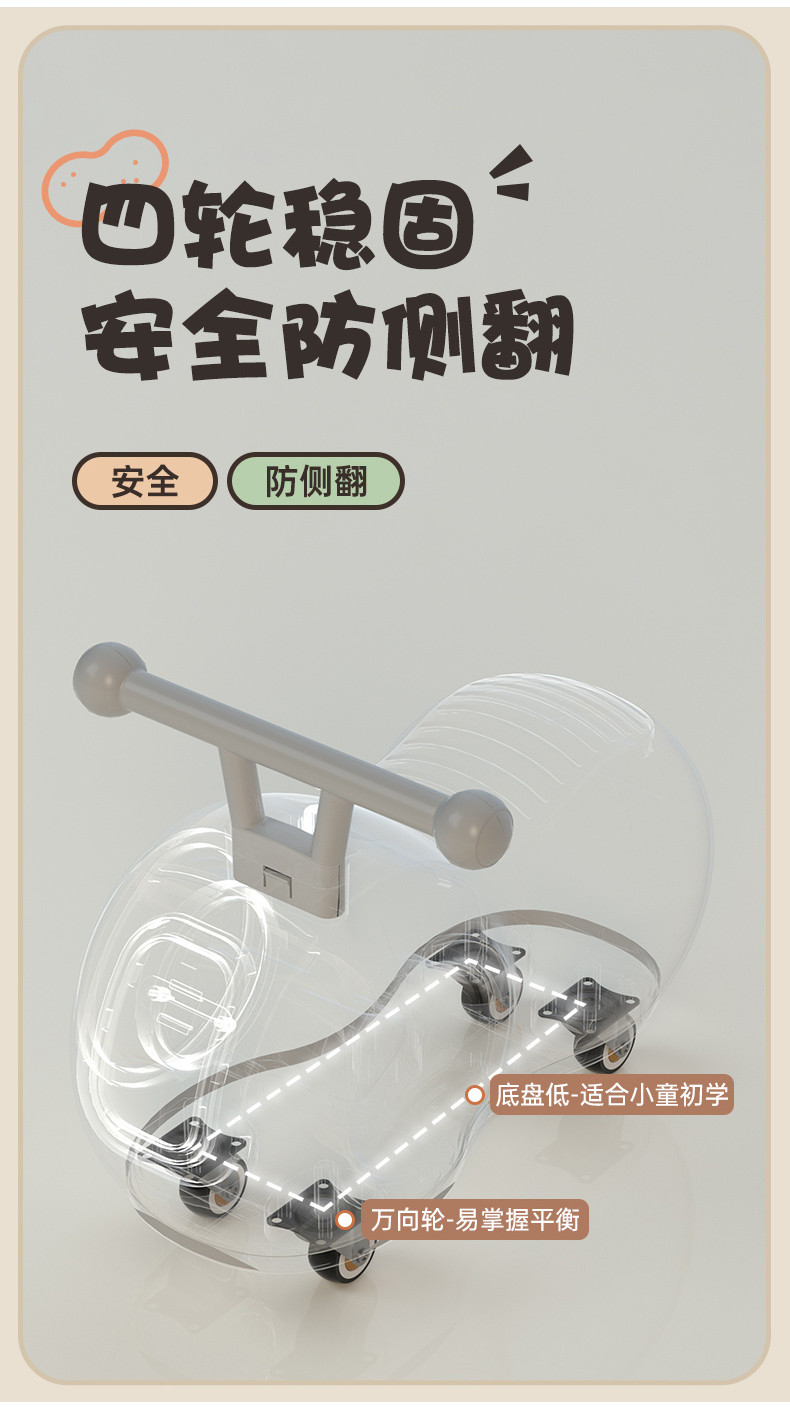 Twist car/Peanut Twisted car Sliding car AntiRollover Silent Wheel 13
