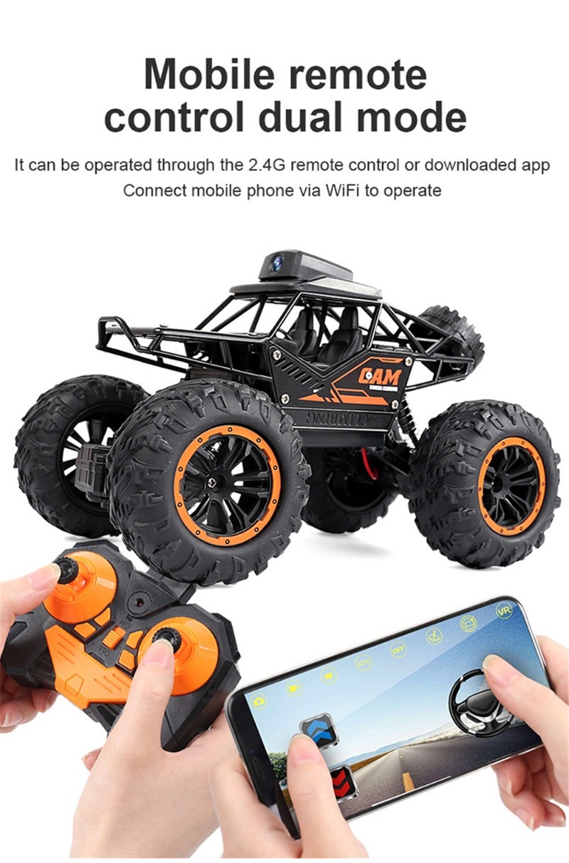 2.4G Remote Control Car with Camera Monsters Truck 4WD Off-Road RC Car ...