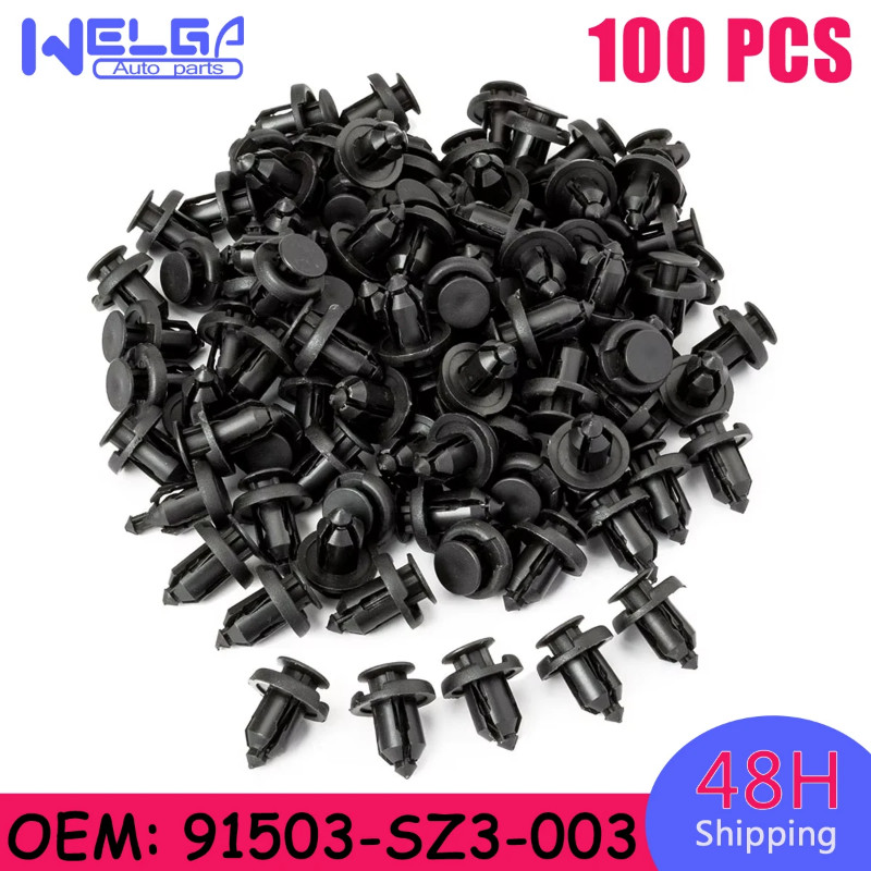 thumbnail image 2 of 40Pcs Honda Bumper & Engine Under Tray Clips - Replaces 91503-S7A-003 (Black) 2 of 3