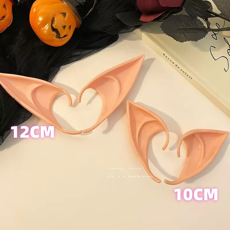 Vampire Fangs Fake Teeth with Glue Latex Elf Ears Halloween Costume ...