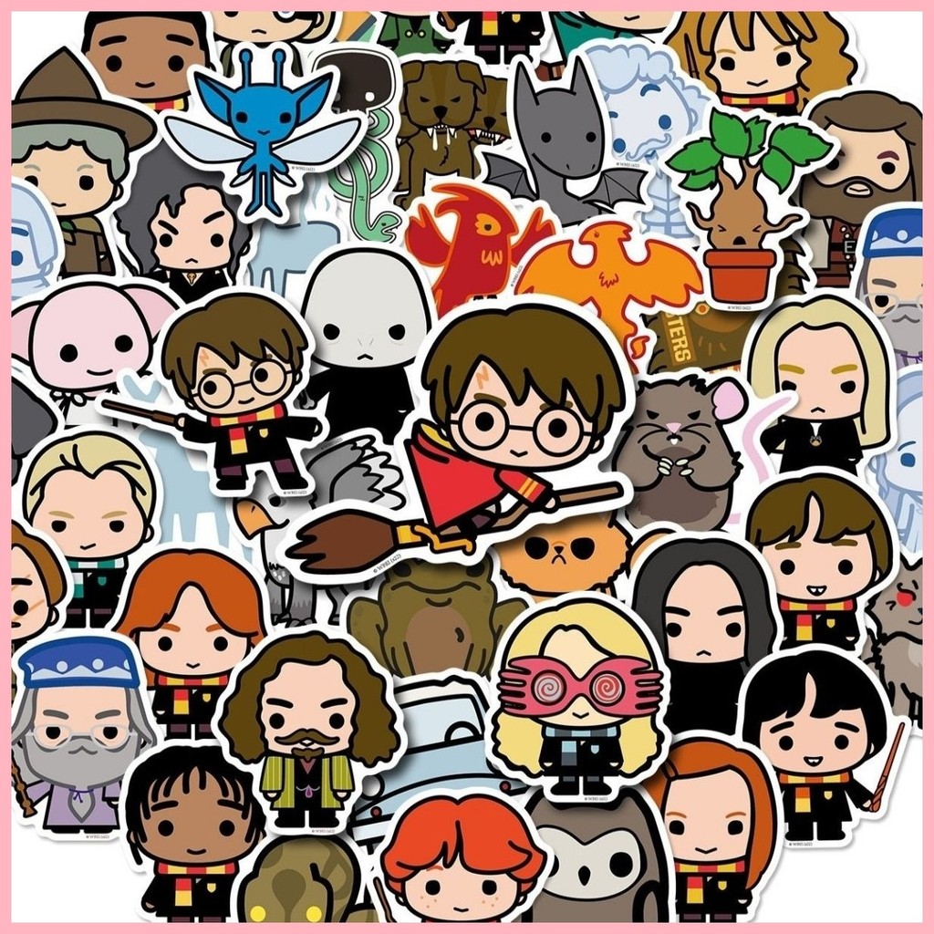 [GUYN] Sticker Harry Potter (50 Sheets) Hermione Ron Cartoon Cute Harry ...