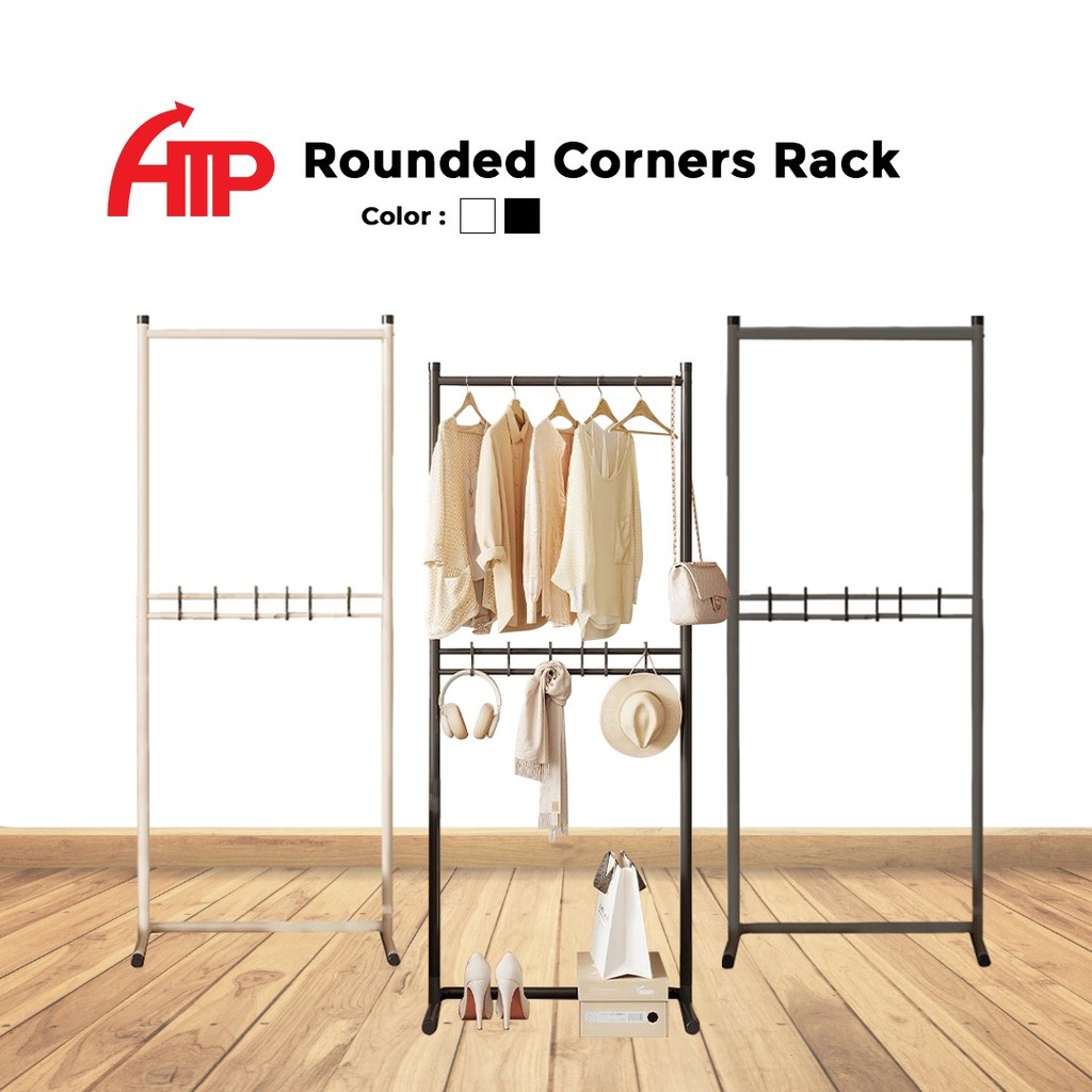 ATP Furniture Rounded Corners Clothes Rack Double Layer Steel Rack ...