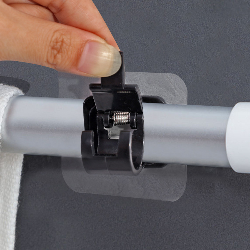 Telescopic Rod Retainer Bracket - Thickened, Self-Adhesive, Adjustable ...