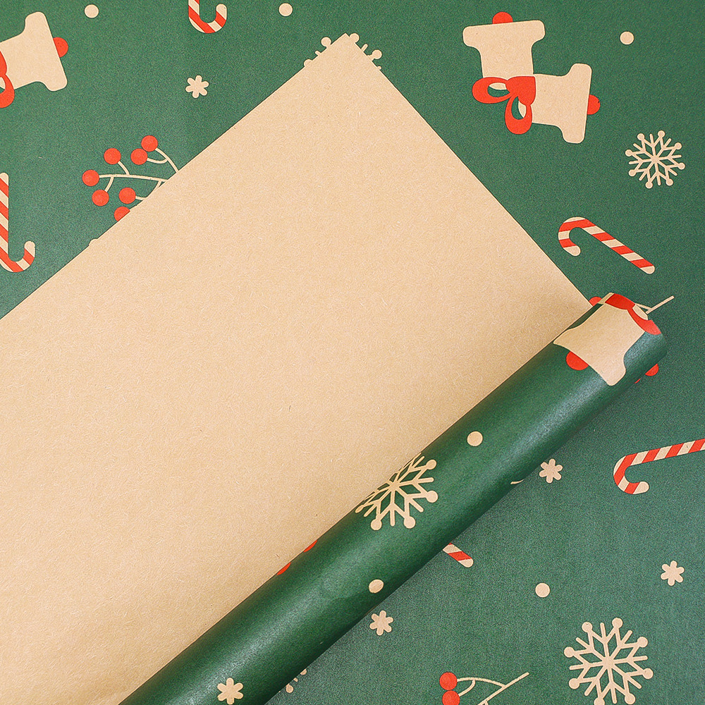 4 Pcs/ Kit Romantic Christmas Tree Snowflake Pattern Packaging Paper ...