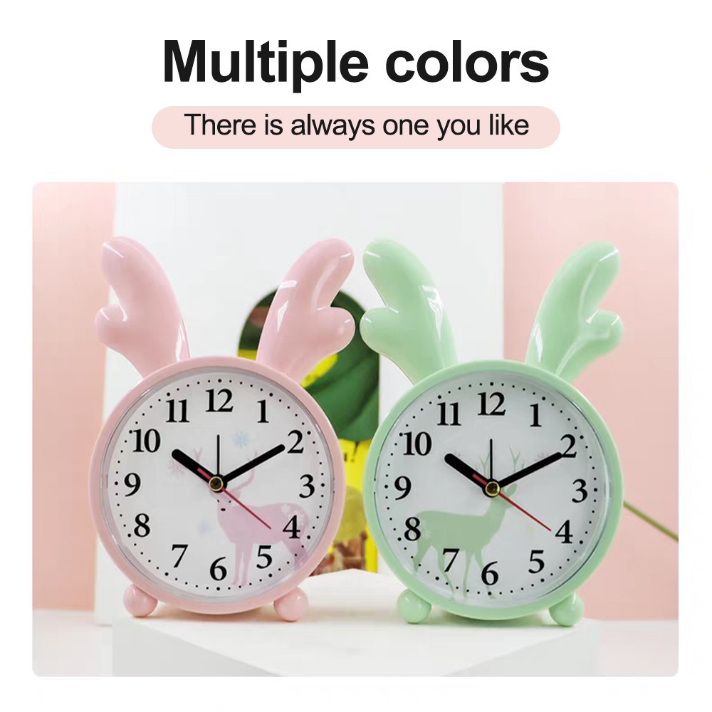 Alarm clock for students children simple clock cute cartoon deer table ...