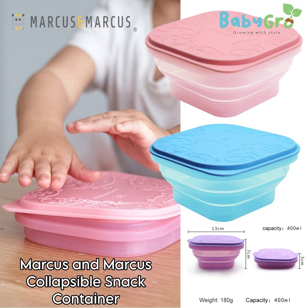 Marcus & Marcus Silicone Rubber Collapsible Snack Container Bowl 400ml ...