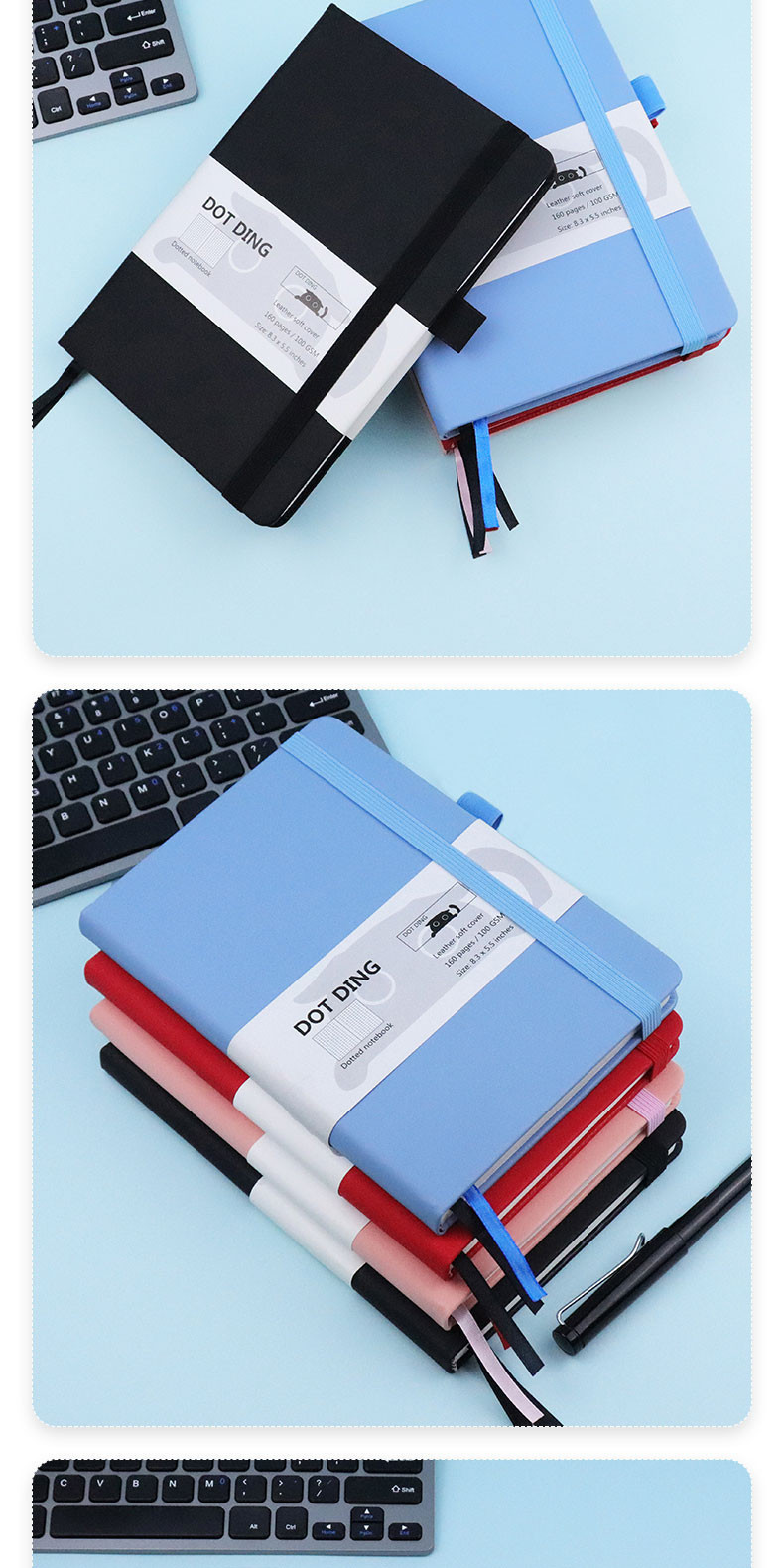 New BUJO Notebook Journal Dots Pages A5,leather Softcover,160 Pages ...