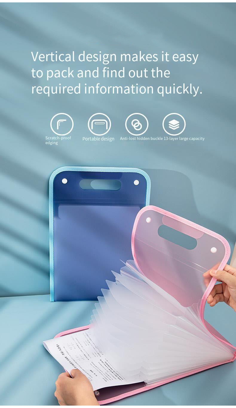 13 Layer Folder File Organizer A4 Test Paper Folder Waterproof ...