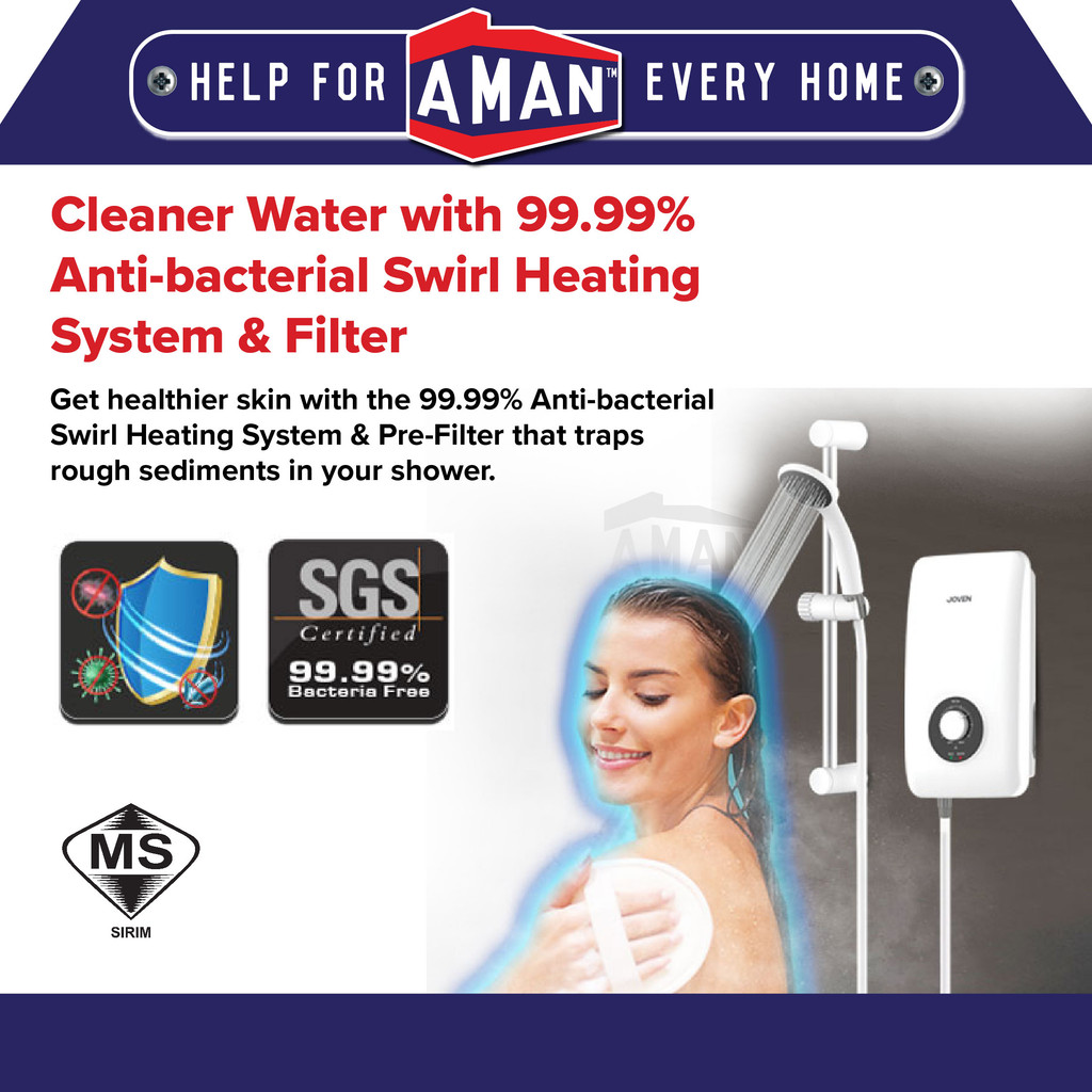 JOVEN Water Heater Without Pump Rain Shower Bathroom Instant Hot Water ...