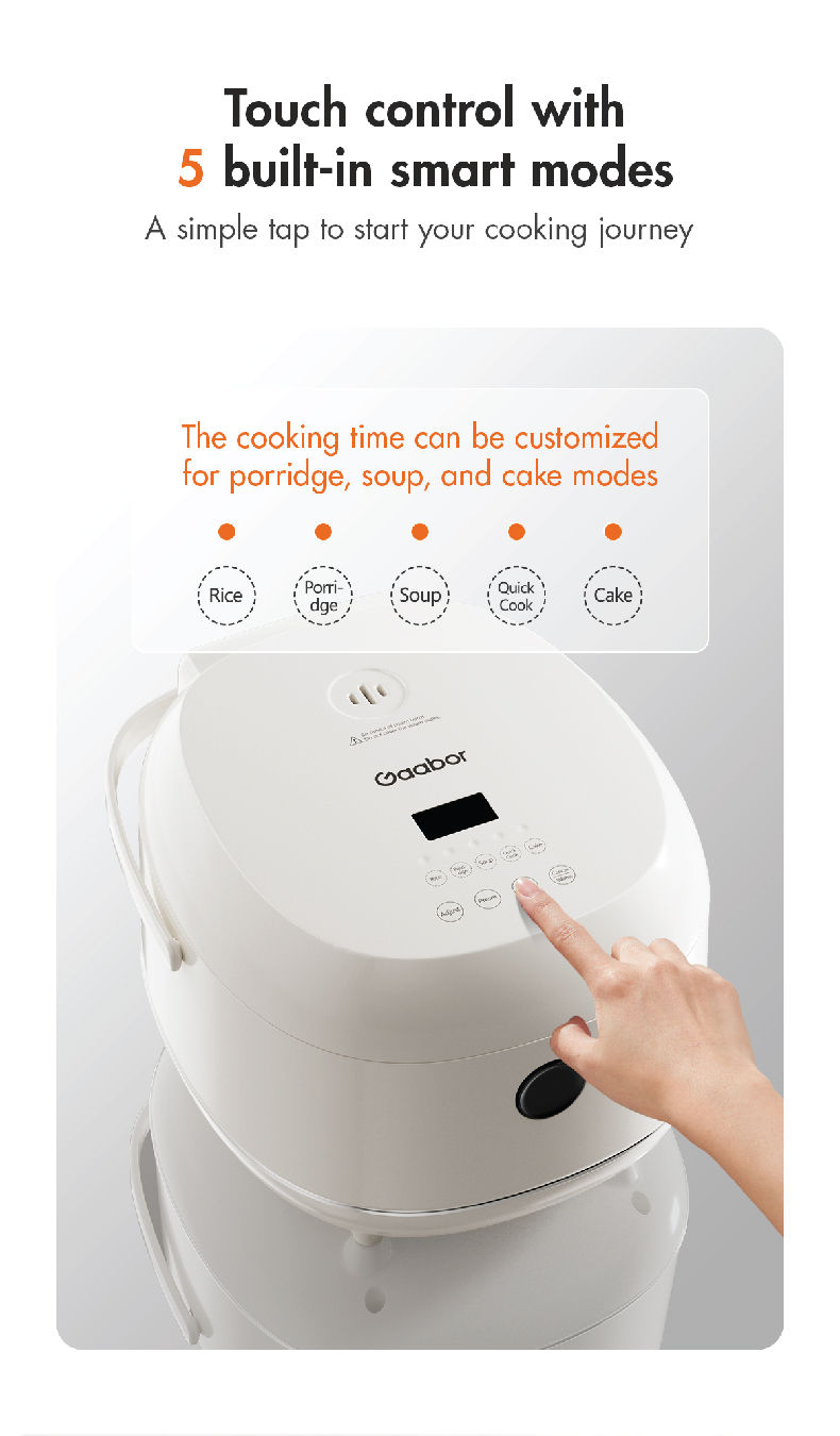 Gaabor 1.2L Smart Mini Rice Cooker 500W | Non-Stick, Compact for 1-2 ...