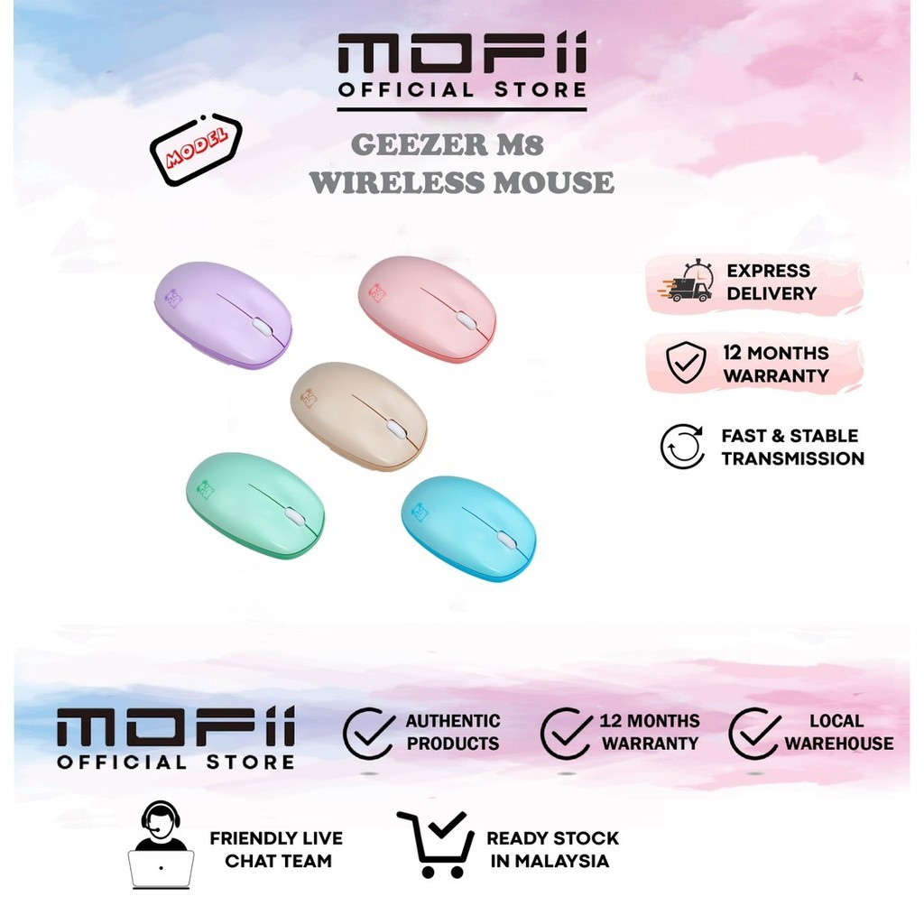 Mofii Geezer M8 Wireless Silent Handy Mouse USB Plug Cute Bear PC ...