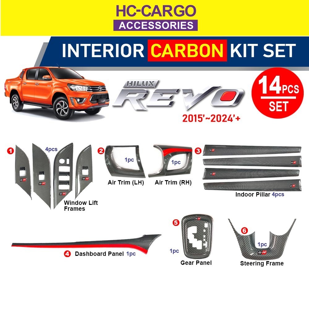 Toyota Hilux 2015 - 2025 Revo Rocco Rogue GR Interior Kit Trim Panel ...