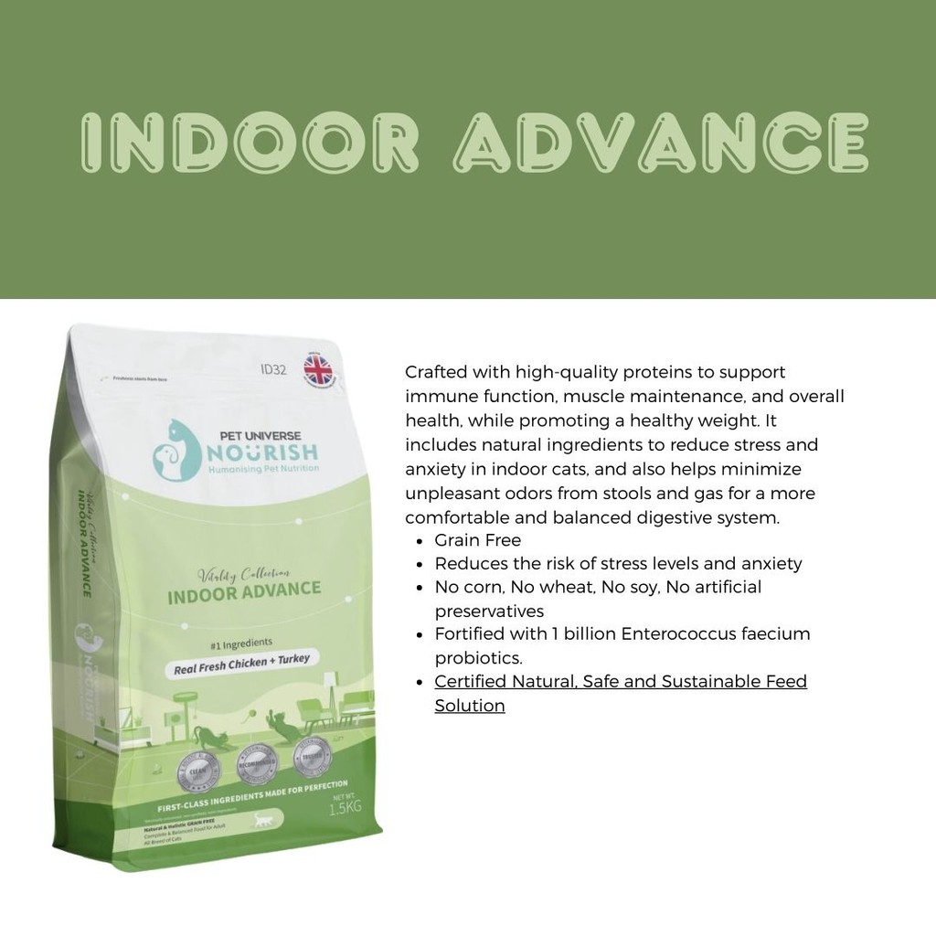 Pet Universe Nourish Cat Dry Food 1kg Vitality Collection Makanan