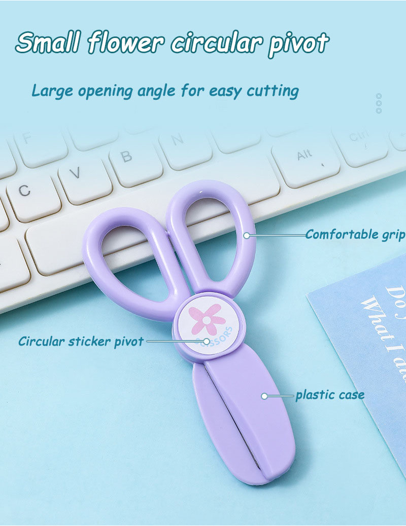 Hand-made scissors do not hurt hands color round head plastic safety ...