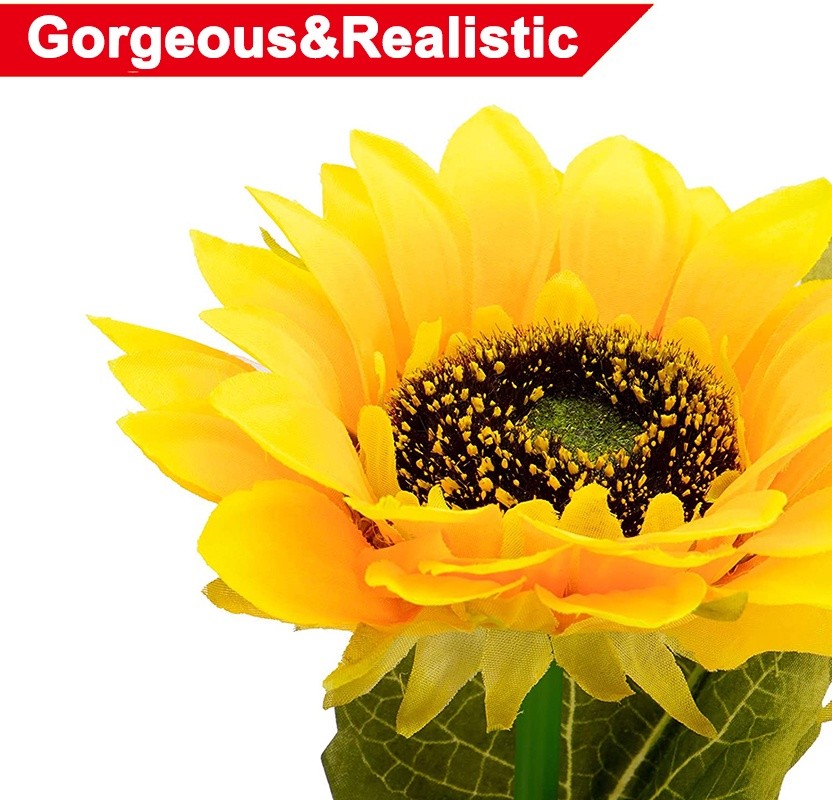 Solar Sunflower Flowers Lights Outdoor Waterproof with Shape for Home