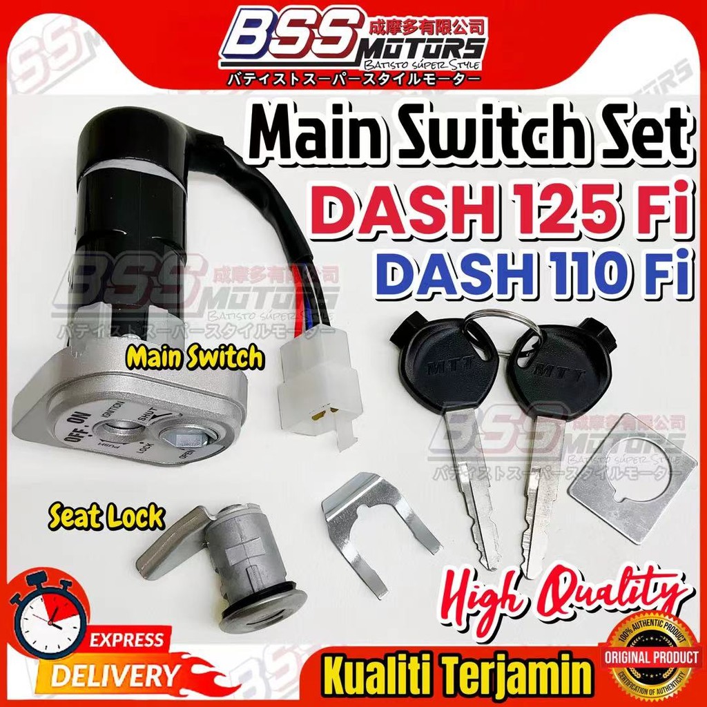DASH125 Fi DASH 110 Fi Ignition Main Switch & Seat Lock Key Set DASH ...