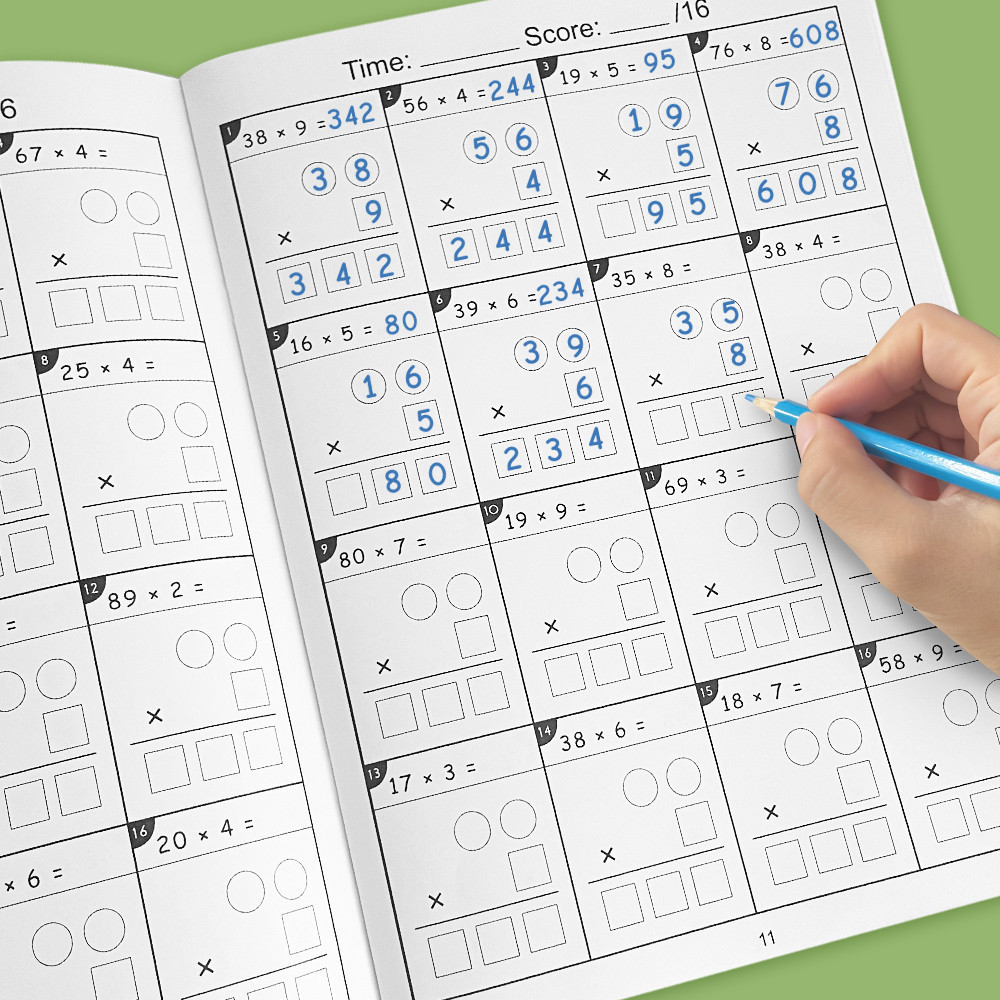 32 Pages Math Arithmetic Workbook 2 Digit Multiplication Mathematics ...
