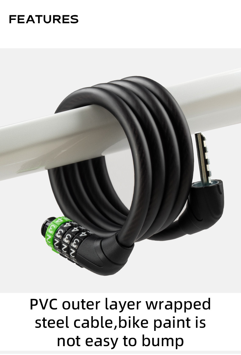 【MY Delivery】ROCKBROS Bike Lock Steel Cable Password Lock Anti Theft ...