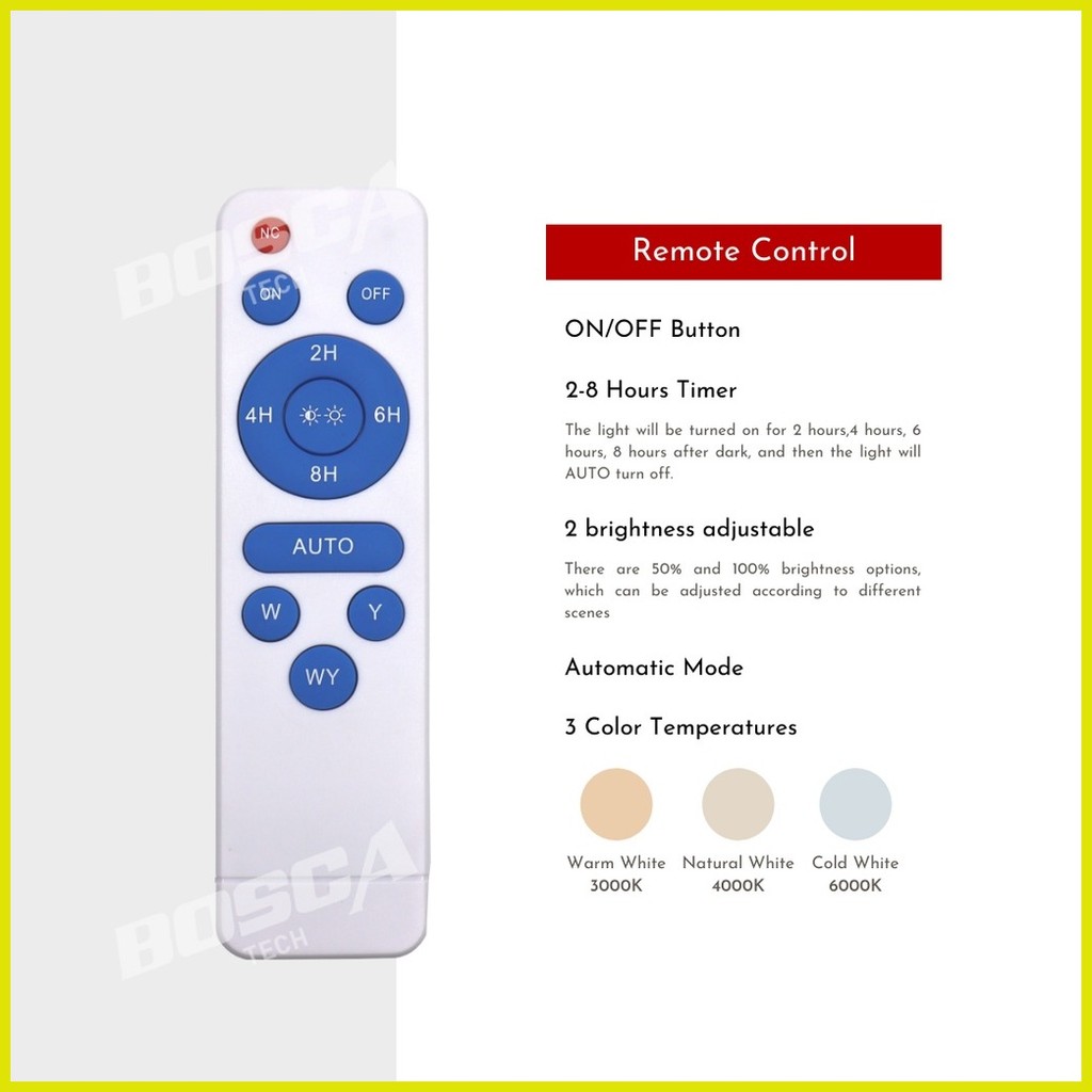 BOSCA Solar Ceiling Light BSC-002 100W Remote control With Solar panel ...