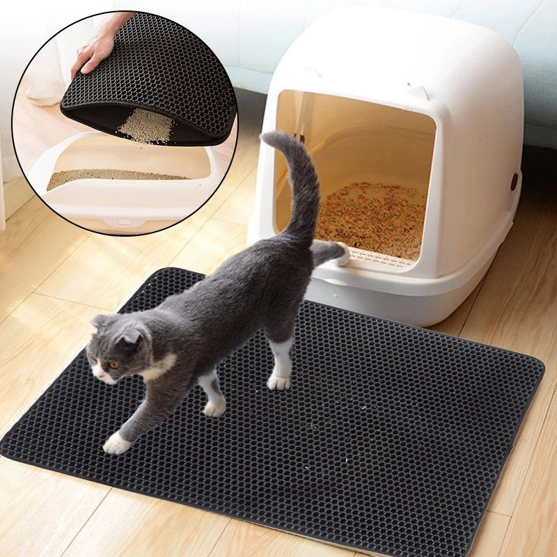 Pet Cat Litter Floor Mat Eva Double Layer Pet Mat Waterproof Pet Cat ...
