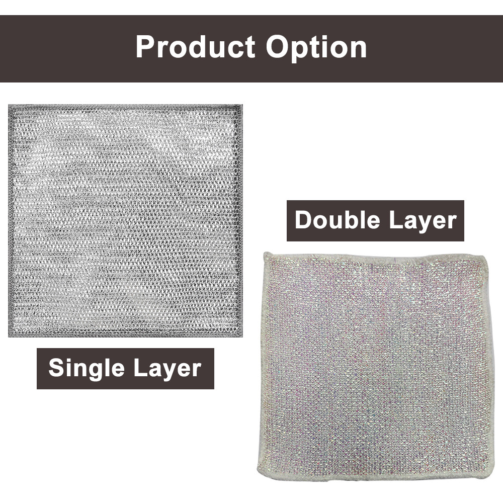 Innohut Multipurpose Washing Rag Silver Mesh Cloth Dish Towel Stainless ...