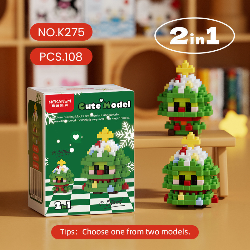6 Styles Christmas Theme Building Blocks Santa Claus Snowman Elk Two ...