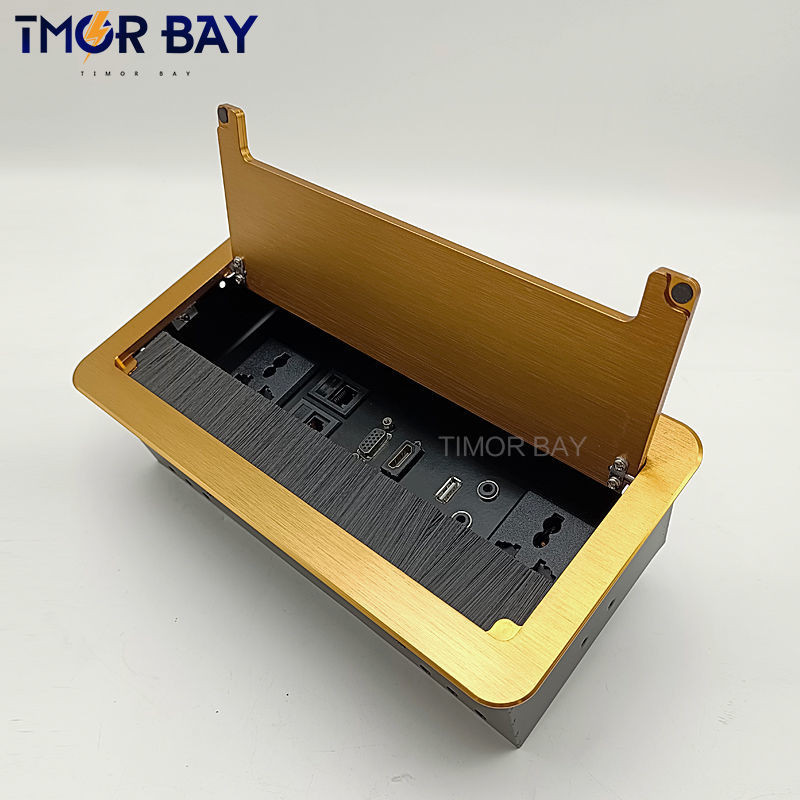 Aluminum Alloy Flip Brush Line Box Multimedia Desktop Multifunctional ...