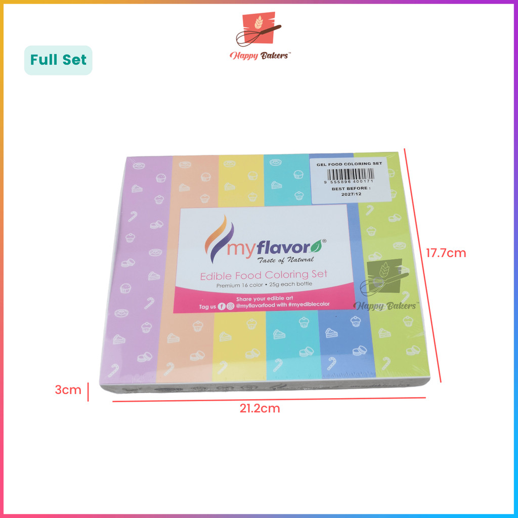 MYFLAVOR MyFlavor Gel Food Colouring Set For Fondant Meringue Cookie ...
