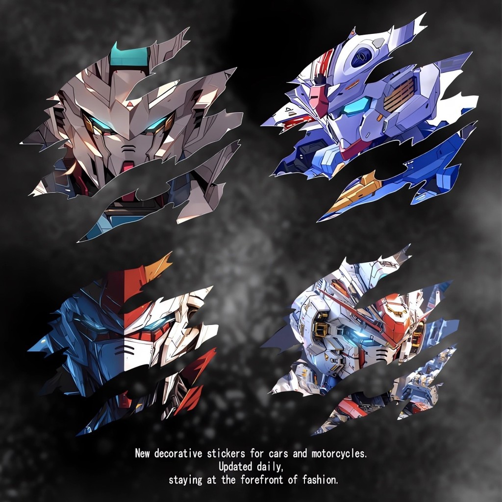 Creative Car Side Decals Babatos Window Tear Handsome Body Anime Gundam ...