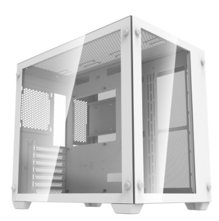 AIGO darkFlash C285 WHITE ATX PC Case Aquarium Dual Chamber Tempered ...