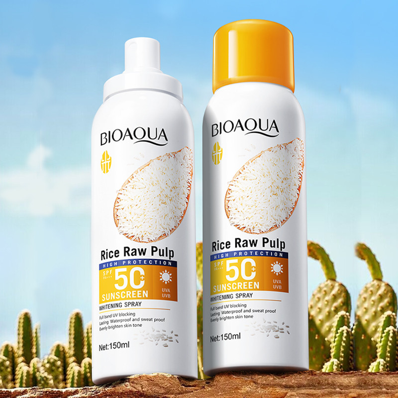 BIOAQUA Rice Raw Pulp SPF50+ PA+++ High Protection Sunscreen Whitening ...