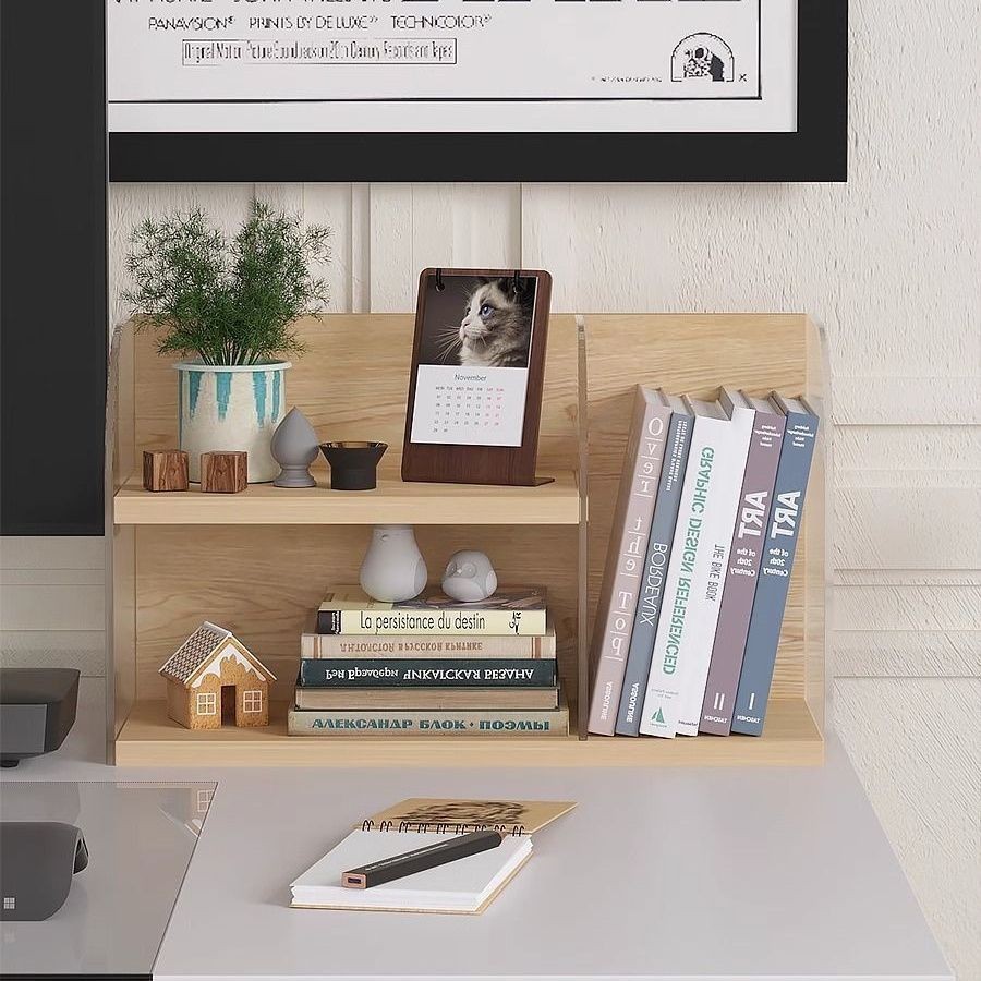 Bookend Desk Home Magazine Rack Desktop Storage Rack Multi-layer Table ...