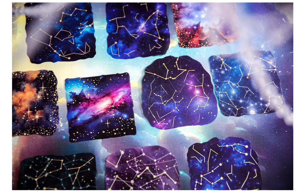 【Back To School】Mr. Paper 10pcs/Pack PET Large Stickers Pack Starry Sky ...